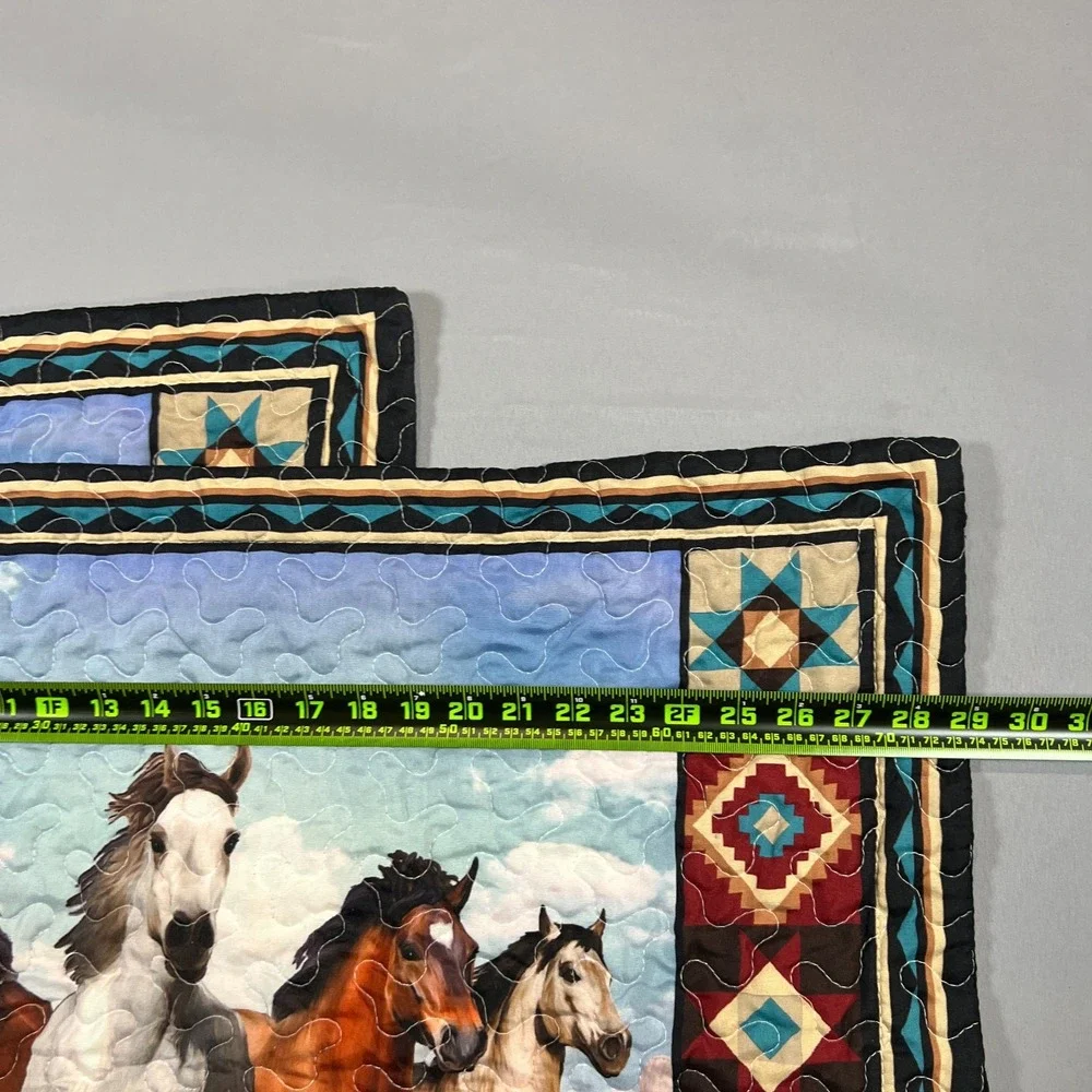 Set Of 2 Collections Etc PillowSham Standard Multicolor Southwest Running Horses